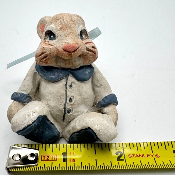 Dreamsicles Easter Rabbit Bunny Cast Art Signed Kristin Handpainted Ceramic Vtg - Picture 3 of 9